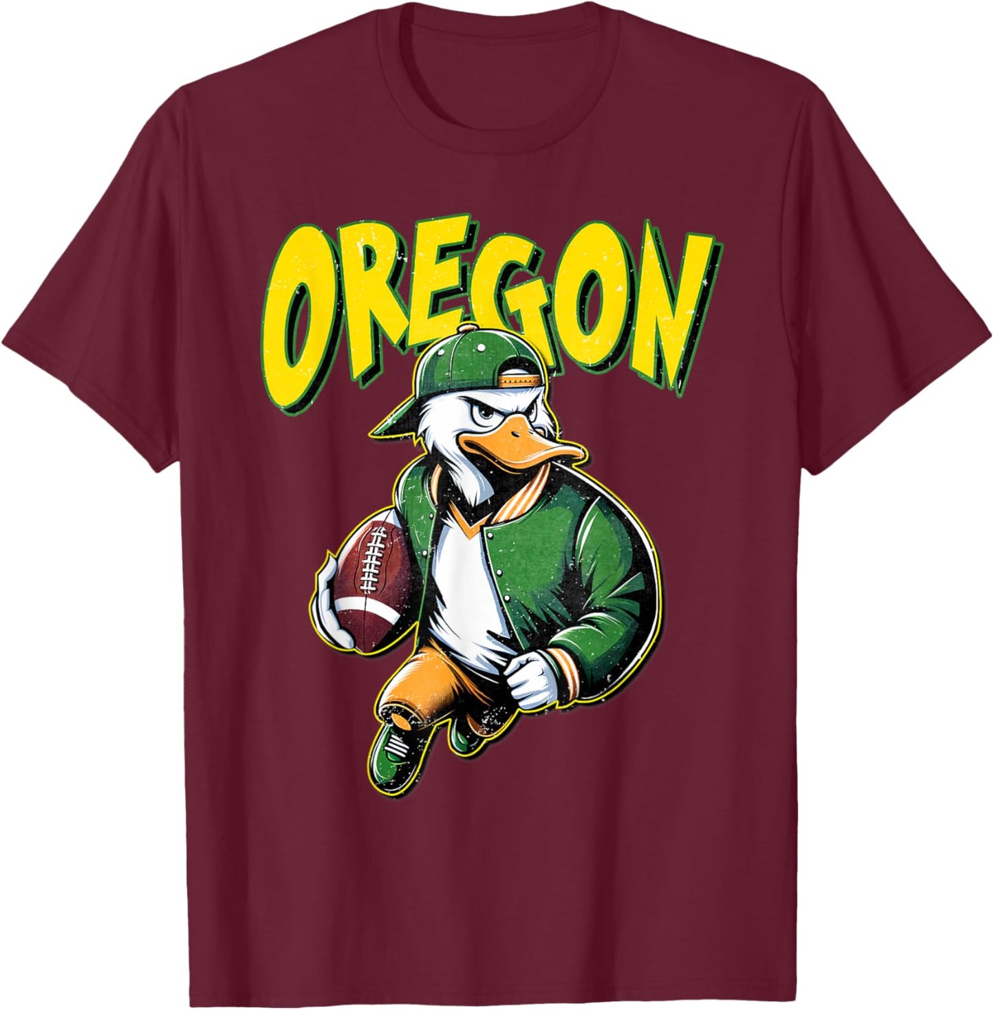 Classic State of Oregons Football Spirit Evergreen Sports T-Shirt - T-Shirt | Maroon