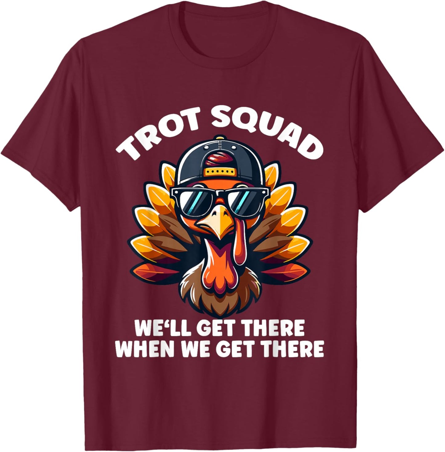 Thanksgiving Turkey Running Outfit Gear Costume Turkey Trot T-Shirt - T-Shirt | Maroon