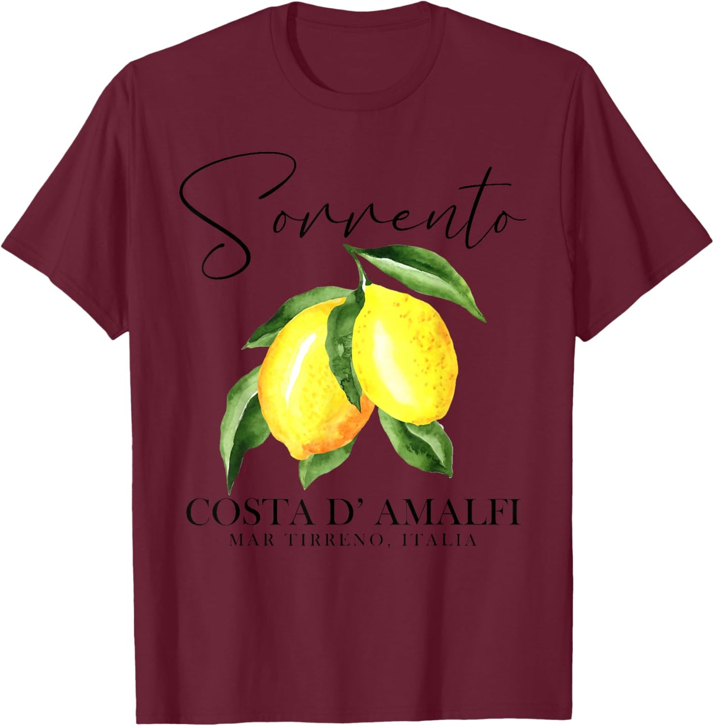 Sorrento Italia Gifts, Italian Souvenir, Sorrento Italy T-Shirt - T-Shirt | Maroon