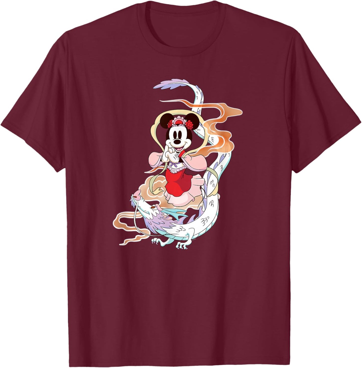 Disney Minnie Mouse 2024 Lunar New Year of the Dragon Clouds T-Shirt - T-Shirt | Maroon