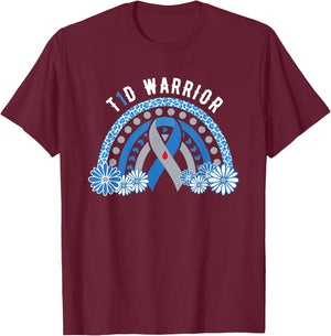 T1D Warrior Diabetes Awareness Type 1 Diabetes Warrior T-Shirt - T-Shirt | Maroon