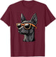 Retro Sunglasses Xoloitzcuintle Mexican Hairless Dog Xolo T-Shirt - T-Shirt | Maroon