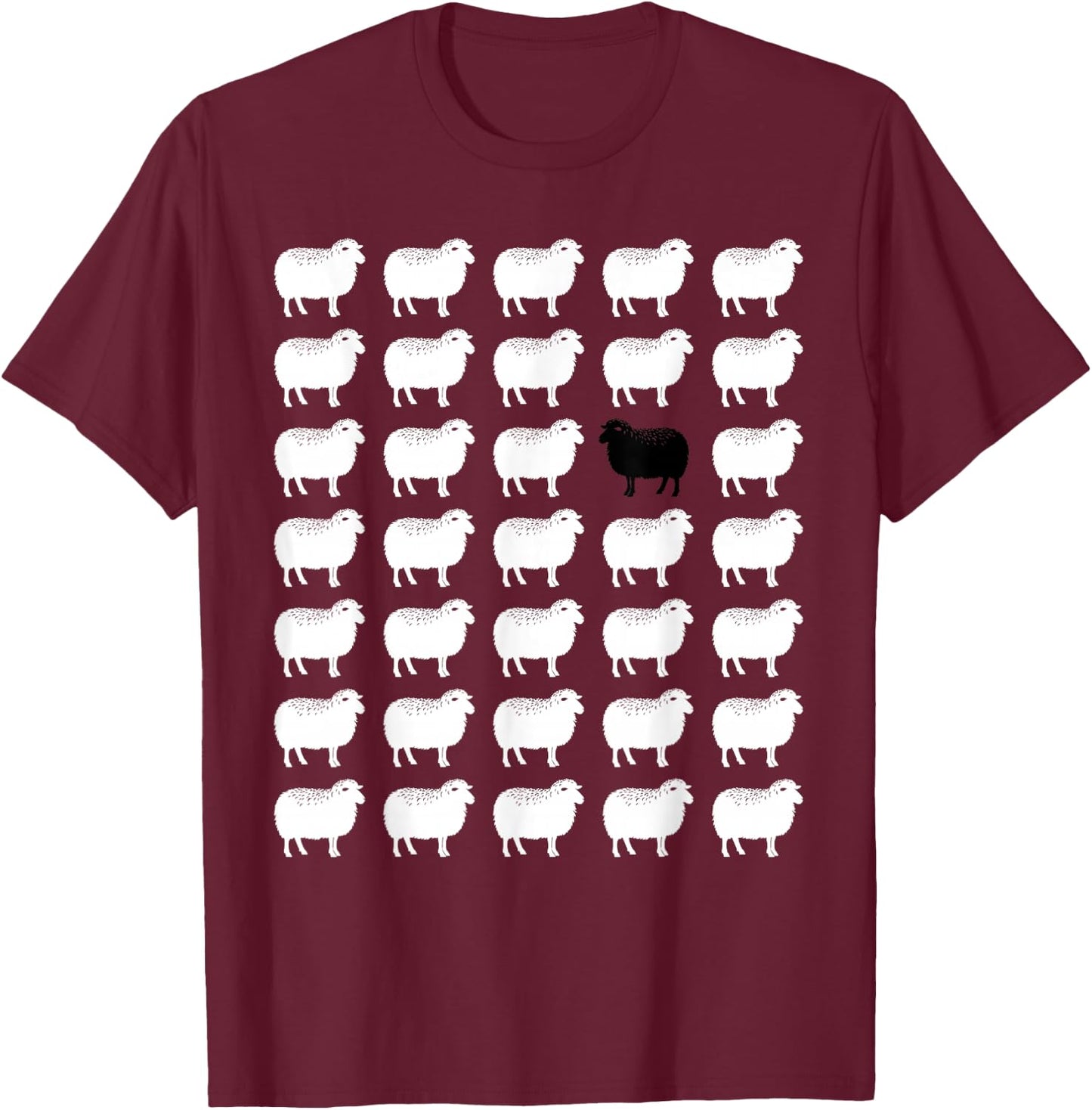 Memorabilia Sheep That Is Black and White other Sheep T-Shirt - T-Shirt | Maroon
