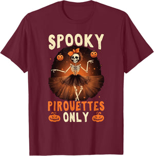 Halloween Ballerina Scary Trick Or Treat Spooky Ballet T-Shirt - T-Shirt | Maroon