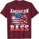 Kiss My American Bass Fishing USA Flag 4th of July Patriotic T-Shirt - T-Shirt | Maroon