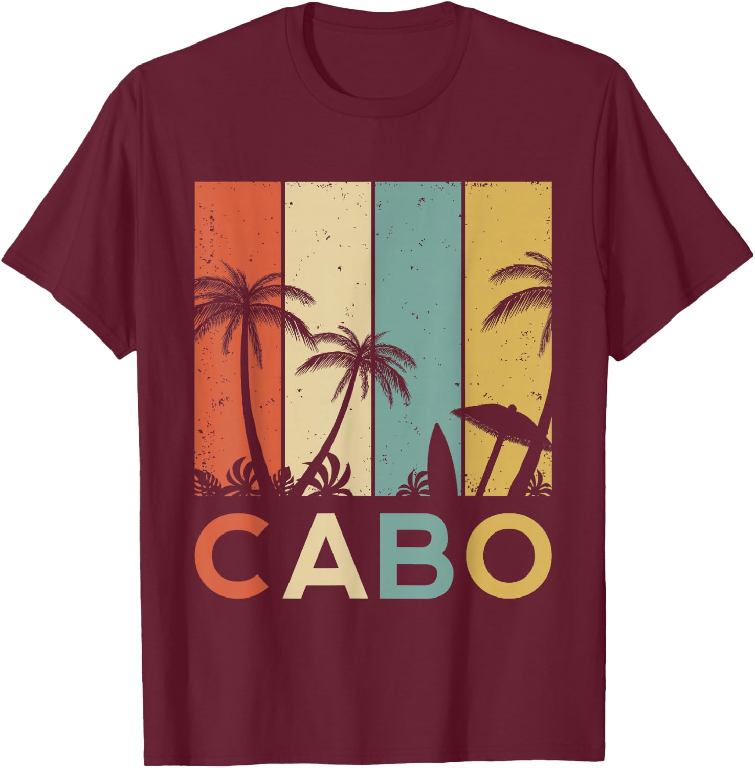 Retro Cabo San Lucas Mexico Tropical Vintage T-Shirt - T-Shirt | Maroon