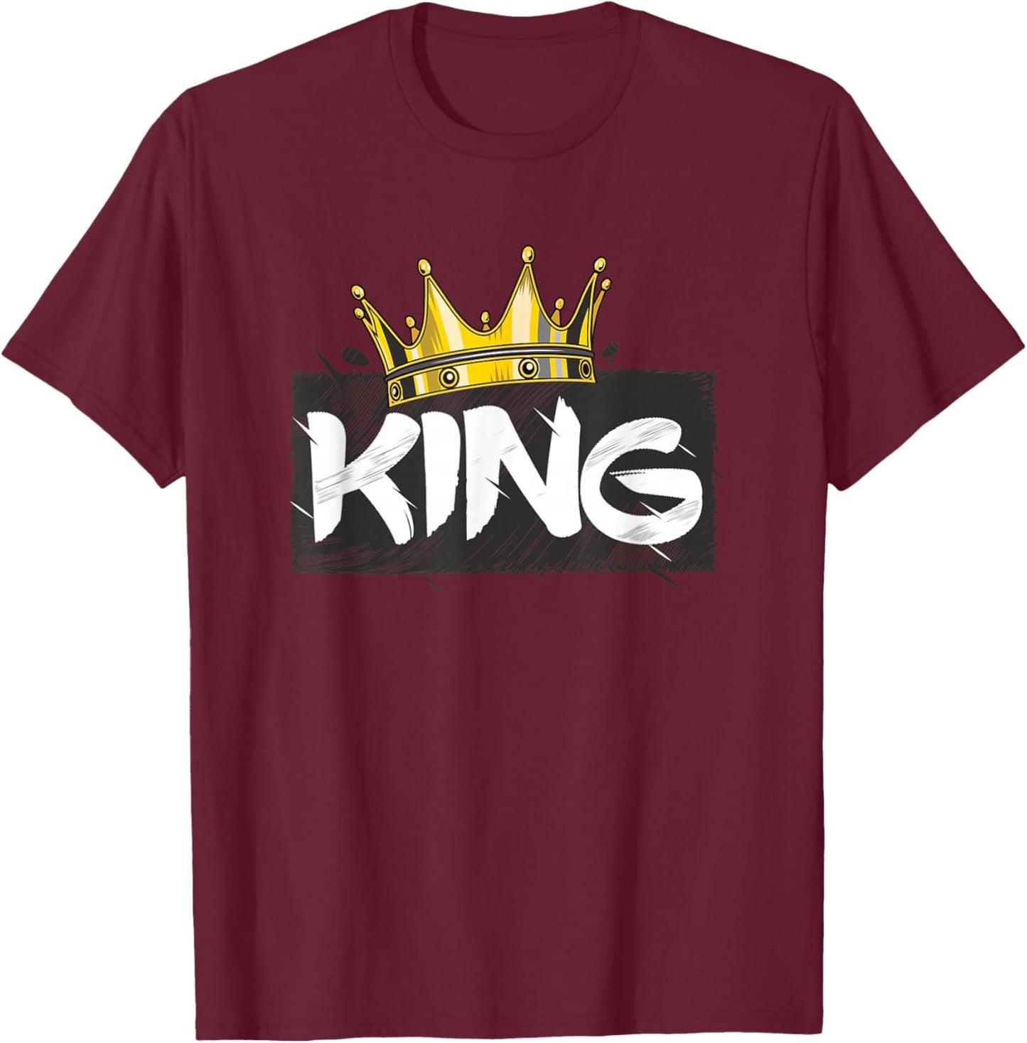 Crown with writing KING T-Shirt - T-Shirt | Maroon