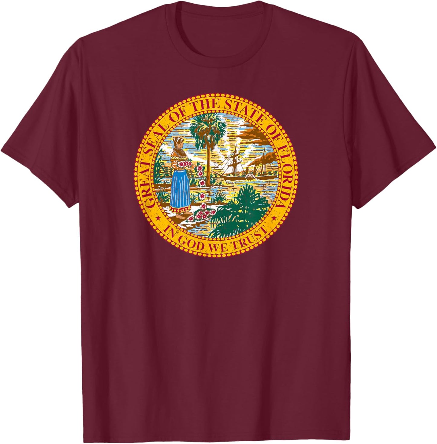 Florida State Seal Flag T-Shirt - T-Shirt | Maroon