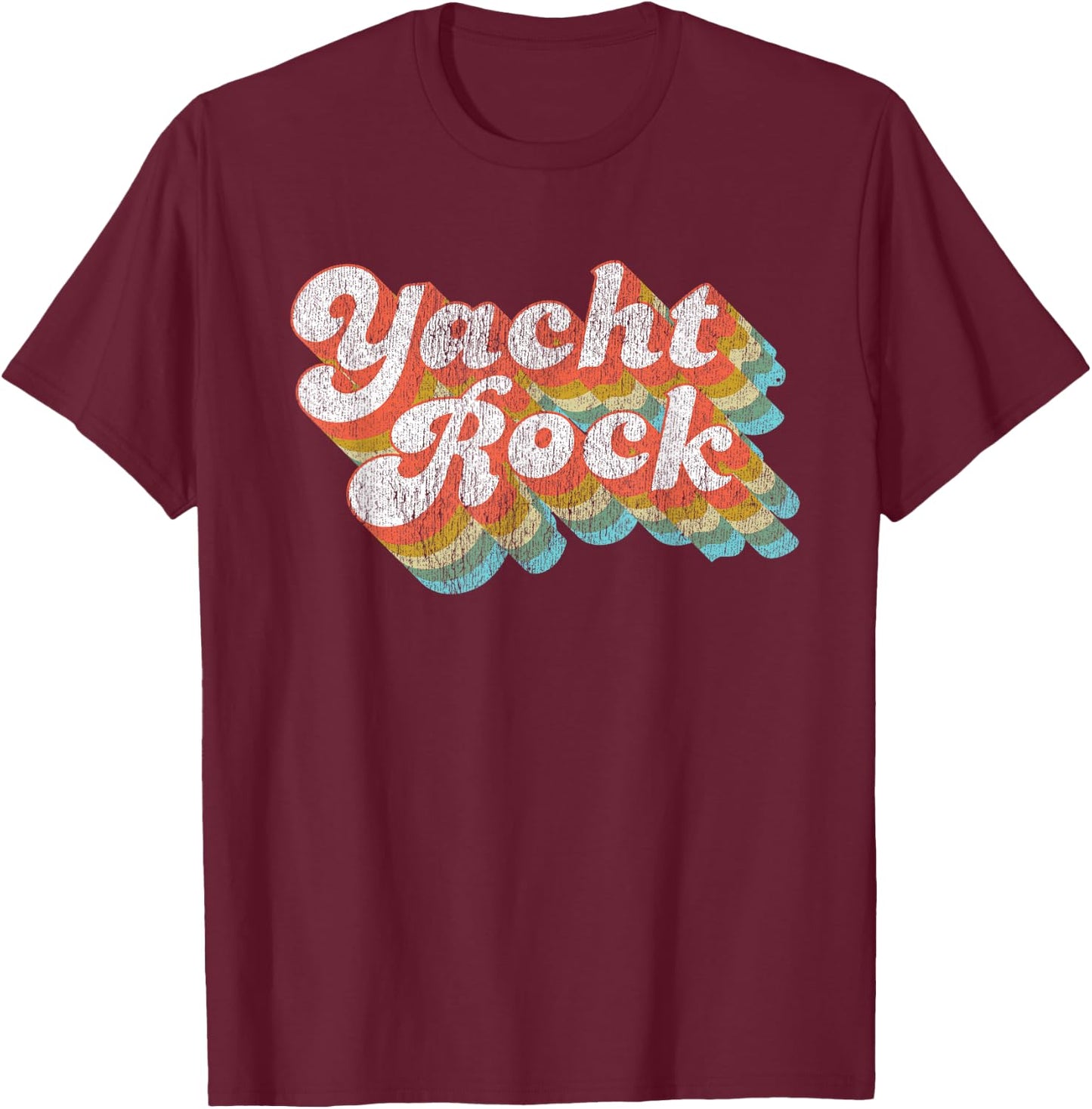 Vintage Fade Yacht Rock Party Boat Drinking T-Shirt - T-Shirt | Maroon