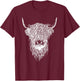 Scottish Highland Cattle Kyloe Domestic Cattle Animals Cow Motif T-Shirt - T-Shirt | Maroon