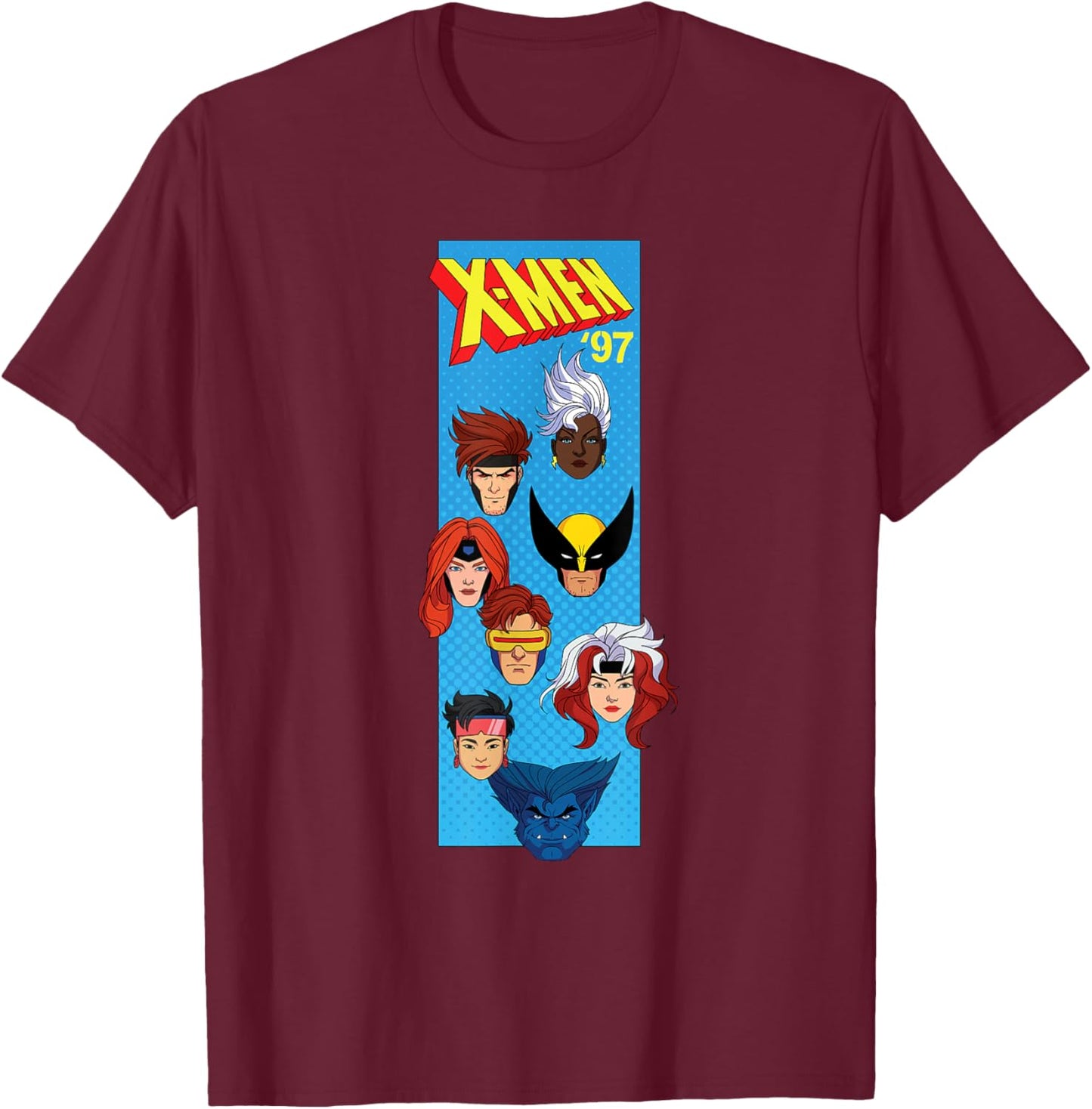 Marvel Studios X-Men '97 Animated Series Vertical Box Team T-Shirt - T-Shirt | Maroon