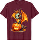 Spooky Halloween Dragon Pumpkin T-Shirt - T-Shirt | Maroon