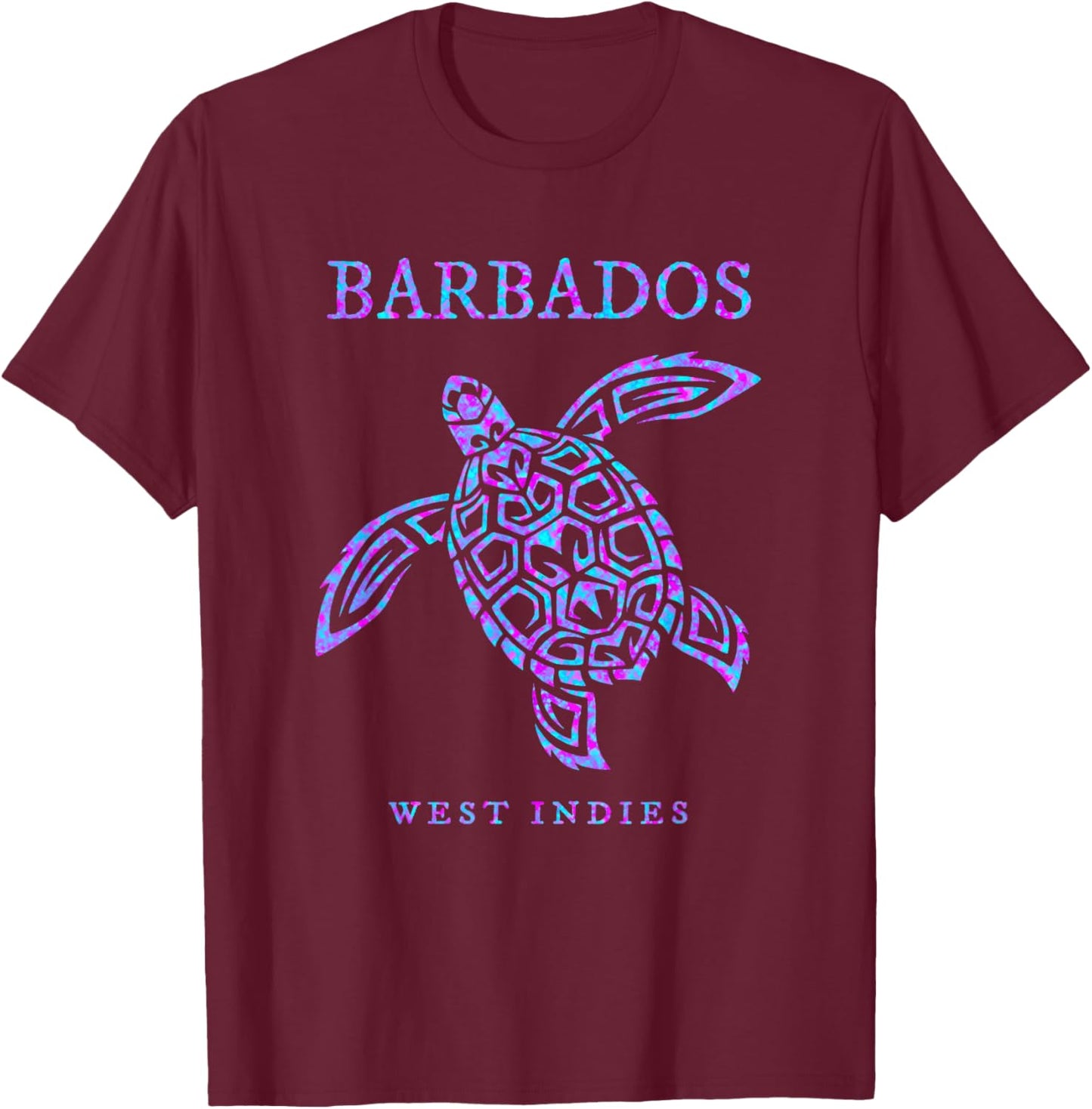 Barbados Sea Turtle Beach Vacation Souvenir T-Shirt - T-Shirt | Maroon