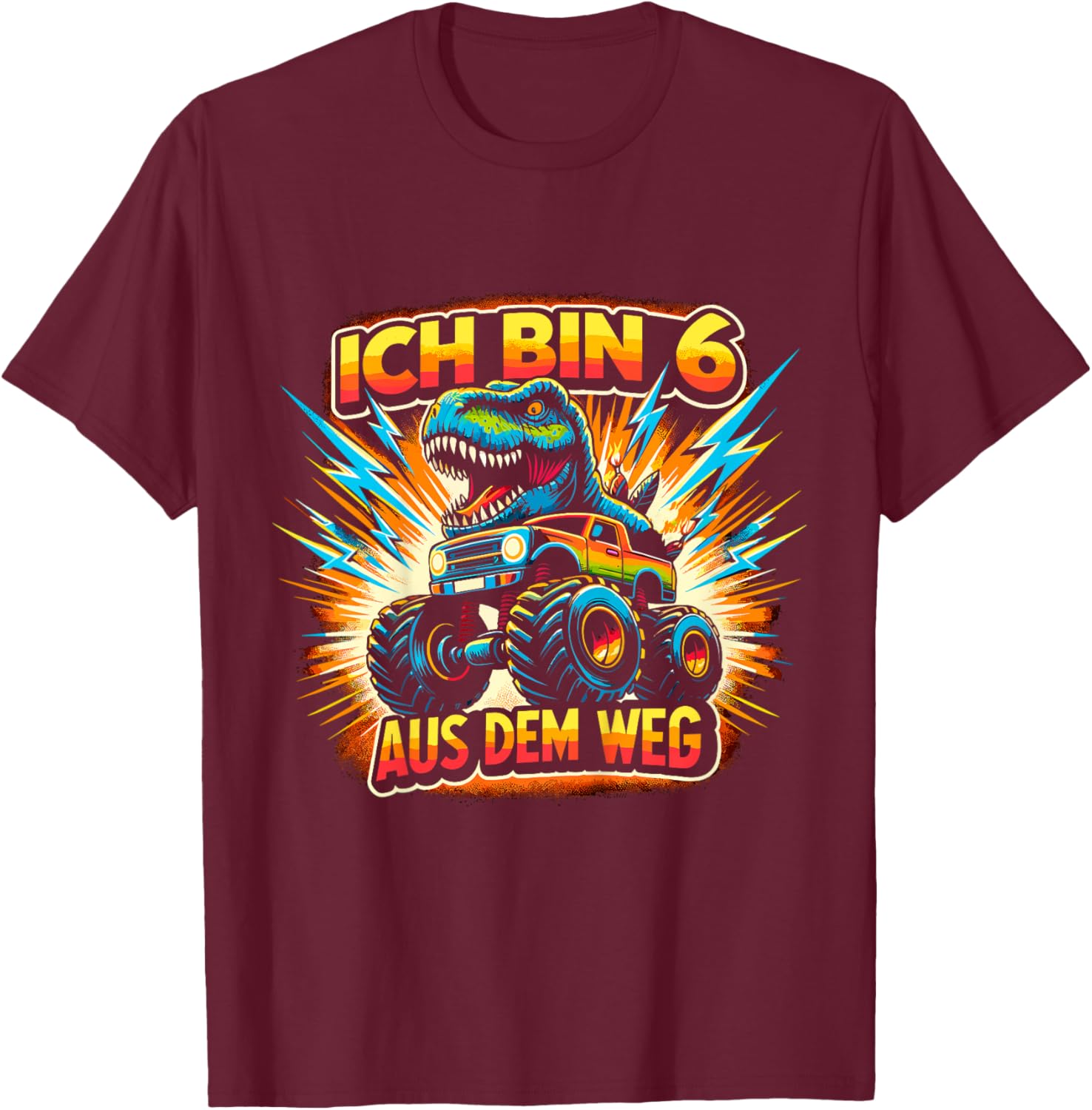 Kinder Ich bin 6 6. Geburtstag Junge Sechs Jahre Jungs T-Shirt - T-Shirt | Maroon