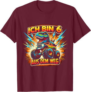 Kinder Ich bin 6 6. Geburtstag Junge Sechs Jahre Jungs T-Shirt - T-Shirt | Maroon