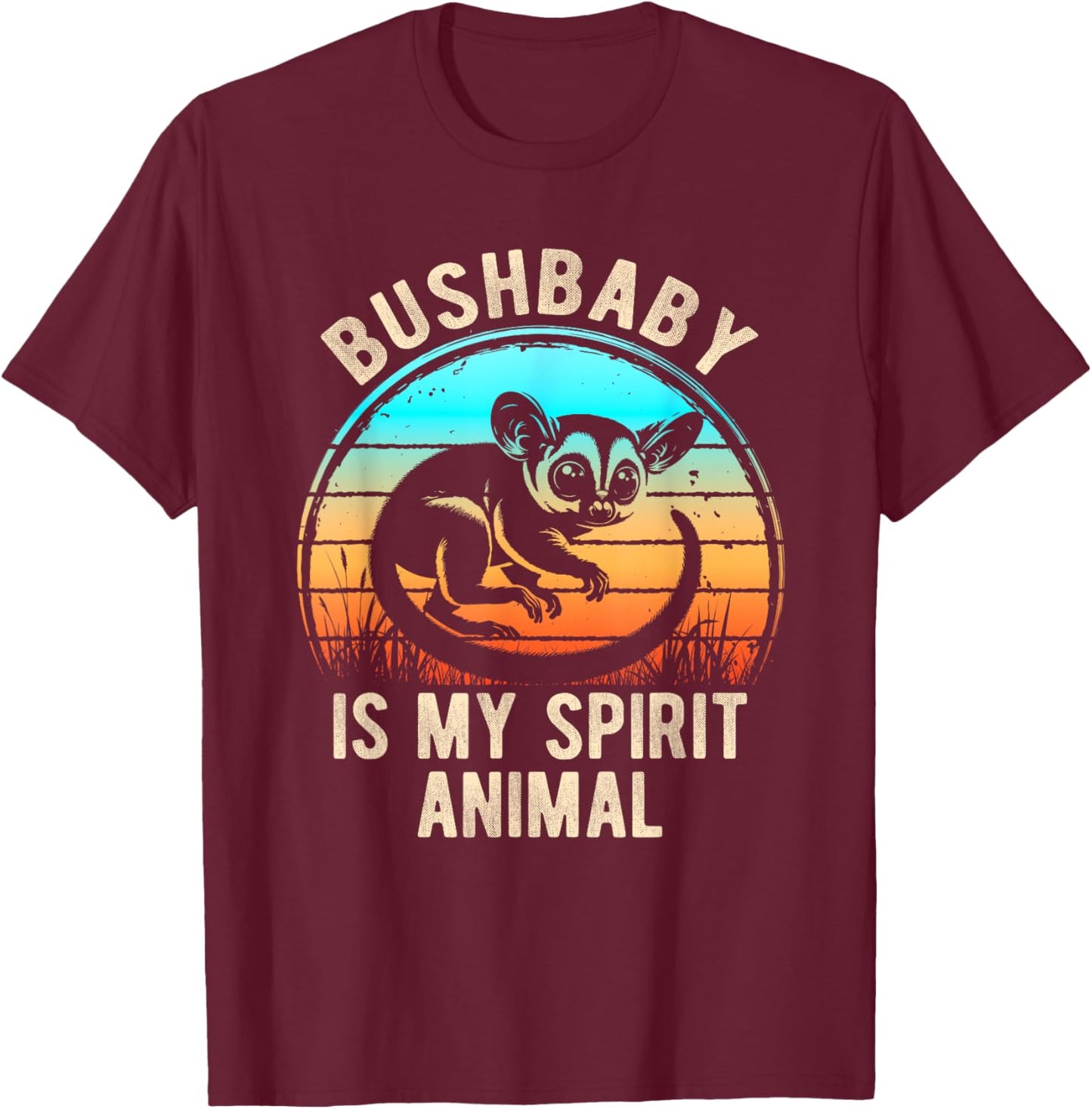 Galago Is My Spirit Animal Retro Nature Bush Baby T-Shirt - T-Shirt | Maroon