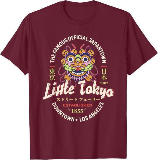 Little Tokyo Downtown Los Angeles Japantown Logo Streetwear T-Shirt - T-Shirt | Maroon
