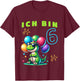 Dino Kinder Ich bin sechs Jahre alt | 6. Geburtstag T-Shirt - T-Shirt | Maroon