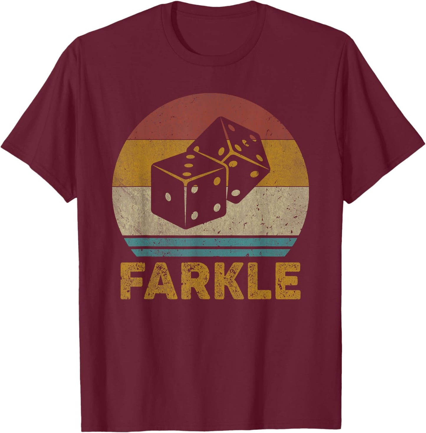 Farkle Vintage Farkle Dice Game T-Shirt - T-Shirt | Maroon