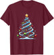 DNA Helix Christmas Tree Scientist Biology Science Teacher T-Shirt - T-Shirt | Maroon