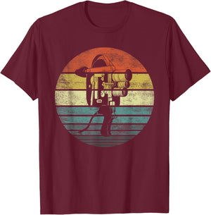 Cameraman Videographer Gifts Funny Retro Camera Filmmaker T-Shirt - T-Shirt | Maroon