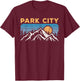 Vintage Park City Utah Retro Mountain Hiking Souvenir T-Shirt - T-Shirt | Maroon