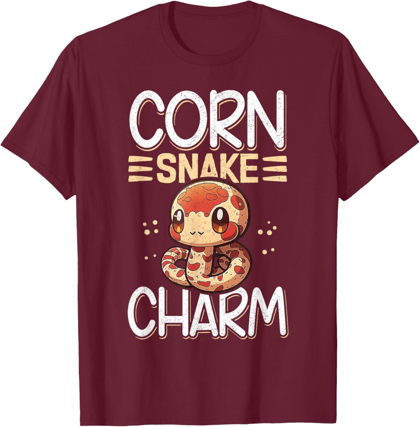 Corn Snake Charm Grass Snake Reptile T-Shirt - T-Shirt | Maroon