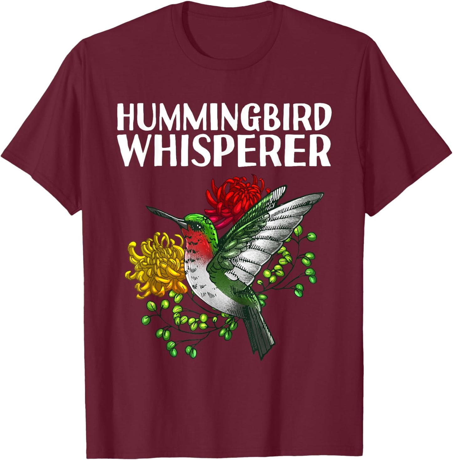 Cute Hummingbird Women Kids Hummingbird Whisperer T-Shirt - T-Shirt | Maroon