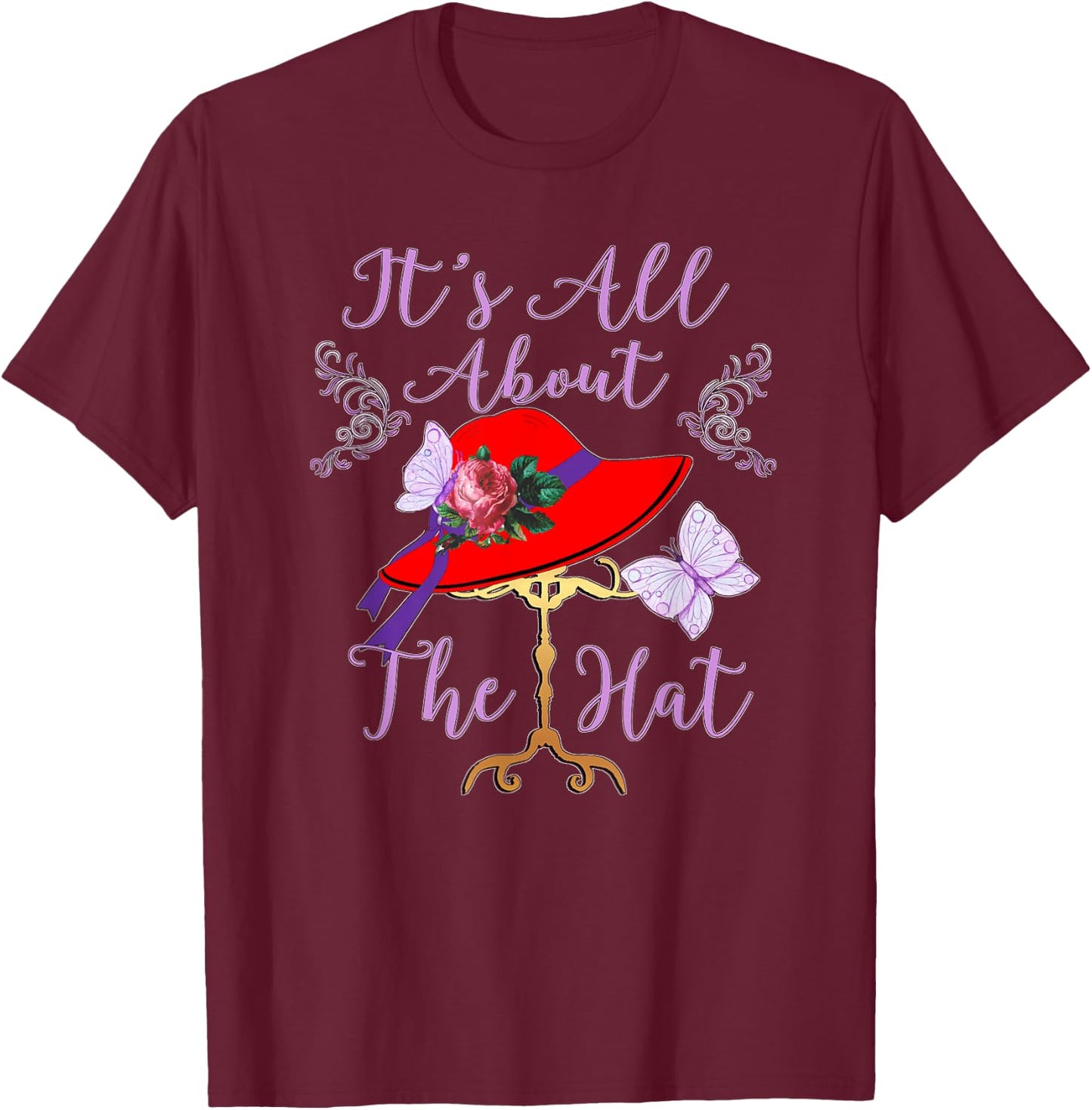 Red Hat It’s All About the Hat Gift T-Shirt - T-Shirt | Maroon