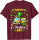 Vintage Happy St. Patrick's Day School Bus Shamrocks Driver T-Shirt - T-Shirt | Maroon