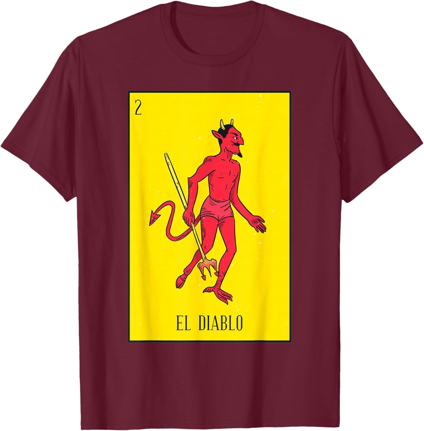 el diablo Mexican Lottery culture T-Shirt - T-Shirt | Maroon