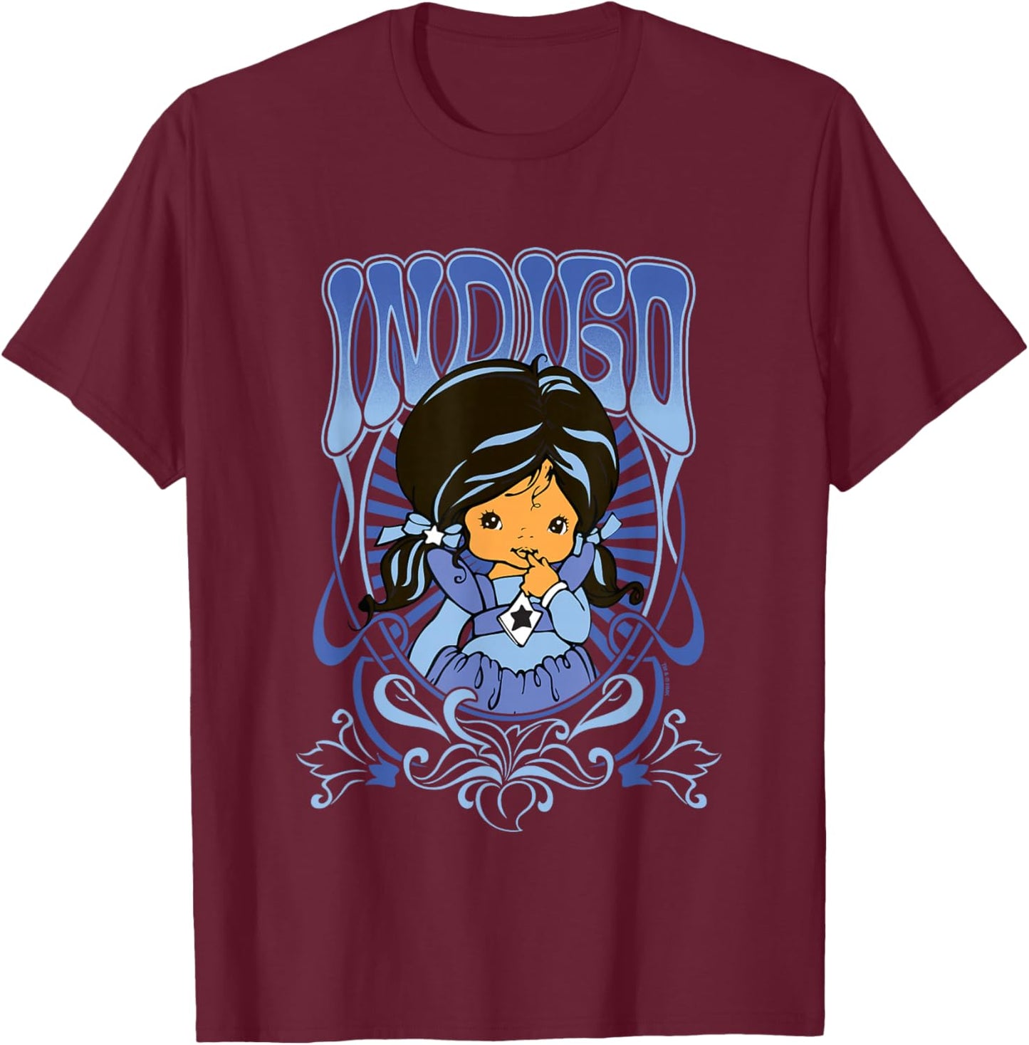 Rainbow Brite Indigo Nouveau Portrait Vintage T-Shirt - T-Shirt | Maroon