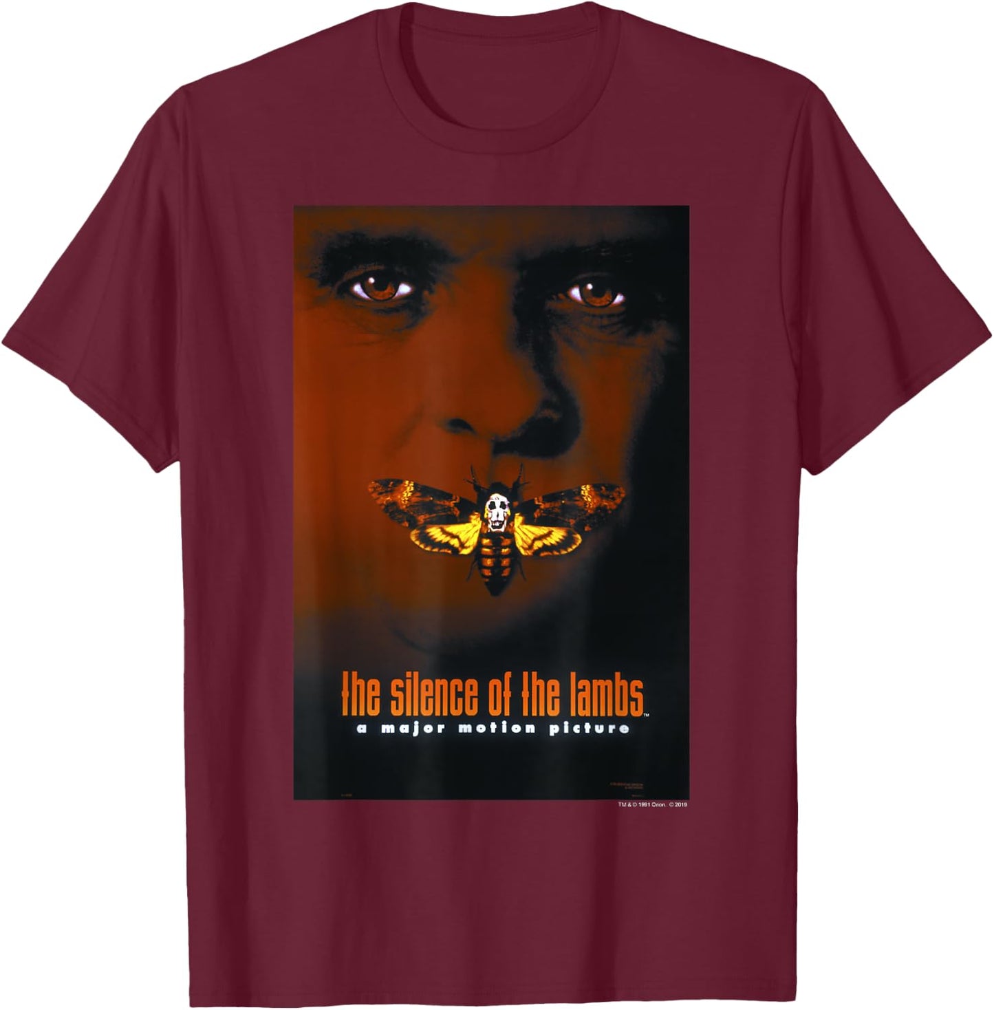 The Silence Of The Lambs Moth Poster T-Shirt - T-Shirt | Maroon