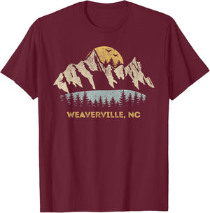 Weaverville North Carolina Mountain Sunset Sunrise NC T-Shirt - T-Shirt | Maroon
