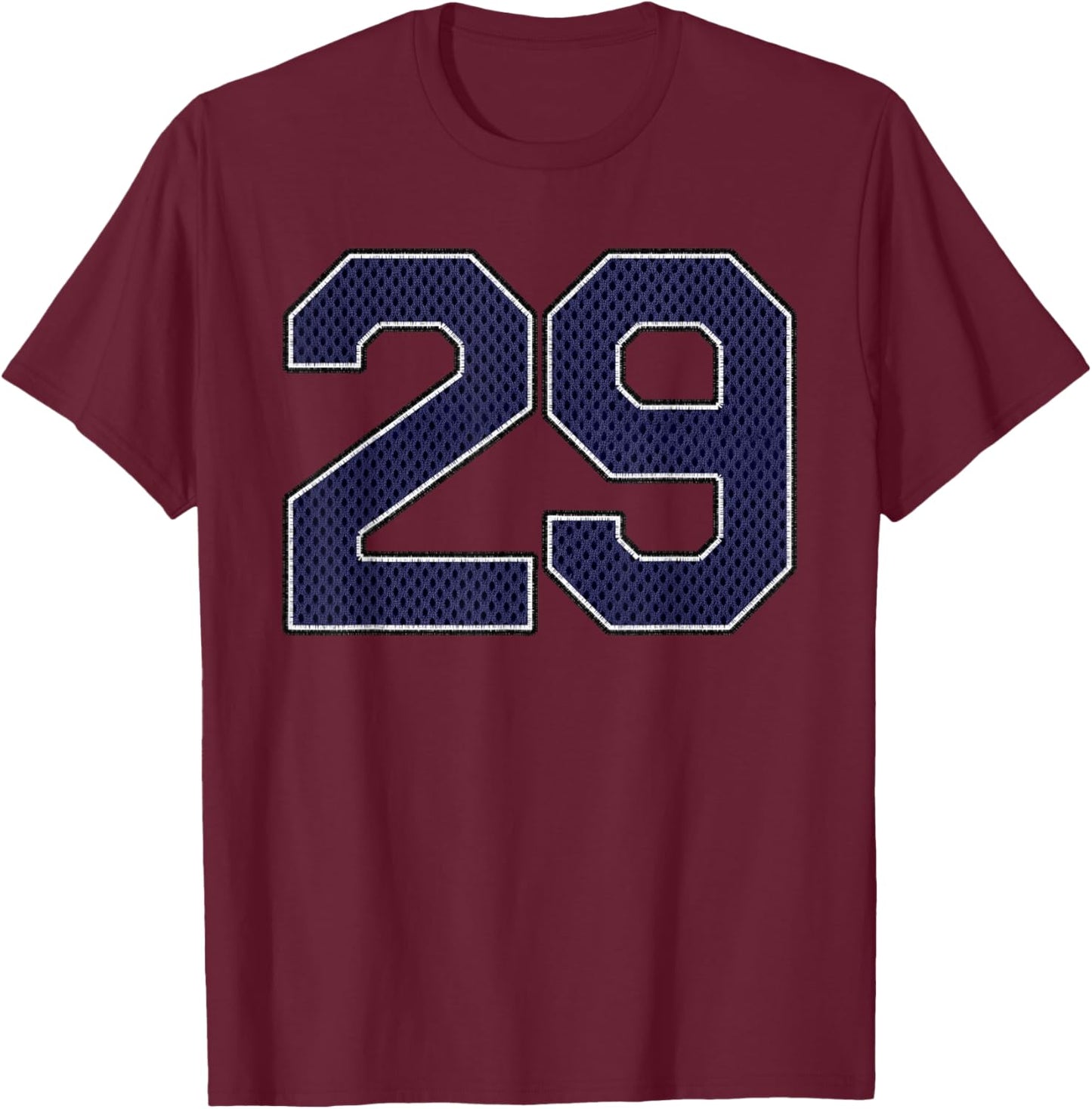 Navy Number 29 Athlete Sports Jersey Supporter Fanwear T-Shirt - T-Shirt | Maroon