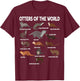 Otters- of The World Kids Girls Men Boy Blue Sea Otter T-Shirt - T-Shirt | Maroon