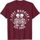 Just Married Skeleton Couple Est. 2025 T-Shirt - T-Shirt | Maroon