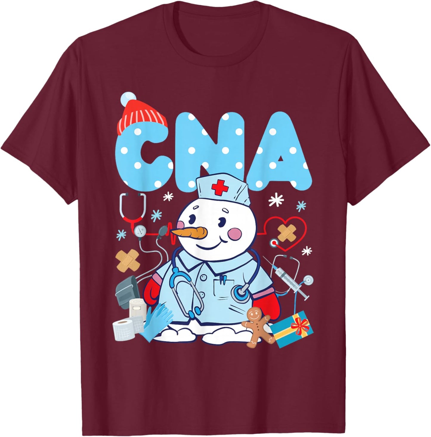 CNA Nurse Certified Nursing Assistant Christmas Cna T-Shirt - T-Shirt | Maroon