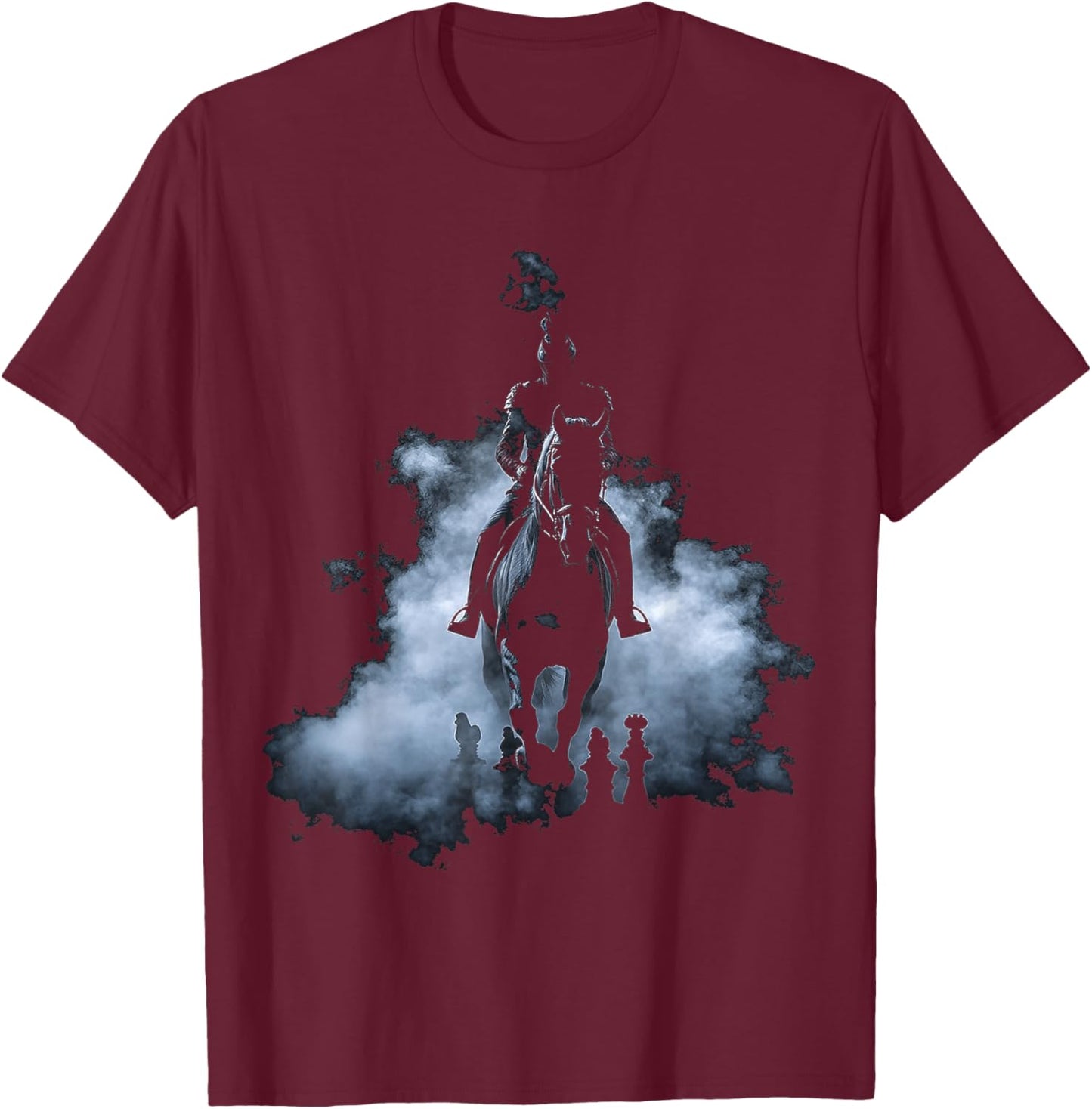 Horse Illustration Men Animal Pattern Lover Portrait Art Horse T-Shirt - T-Shirt | Maroon