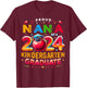Funny Proud Nana of a Class of 2024 Kindergarten Graduate T-Shirt - T-Shirt | Maroon