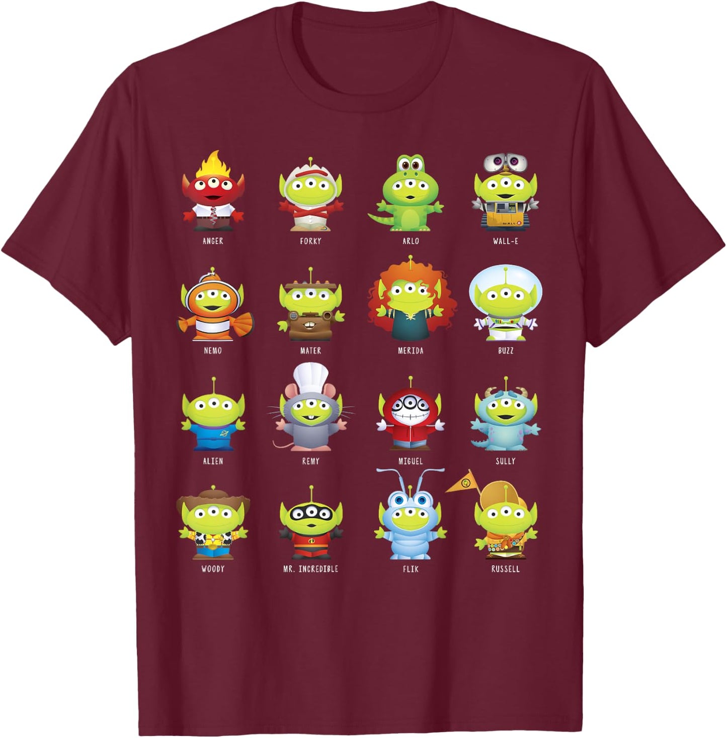 Disney Pixar Aliens Character Costumes T-Shirt - T-Shirt | Maroon