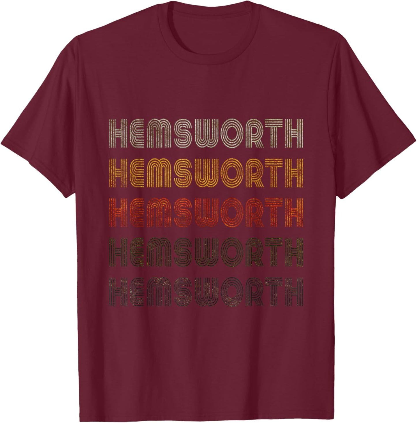Love Heart Hemsworth Grunge Vintage Black Hemsworth T-Shirt - T-Shirt | Maroon