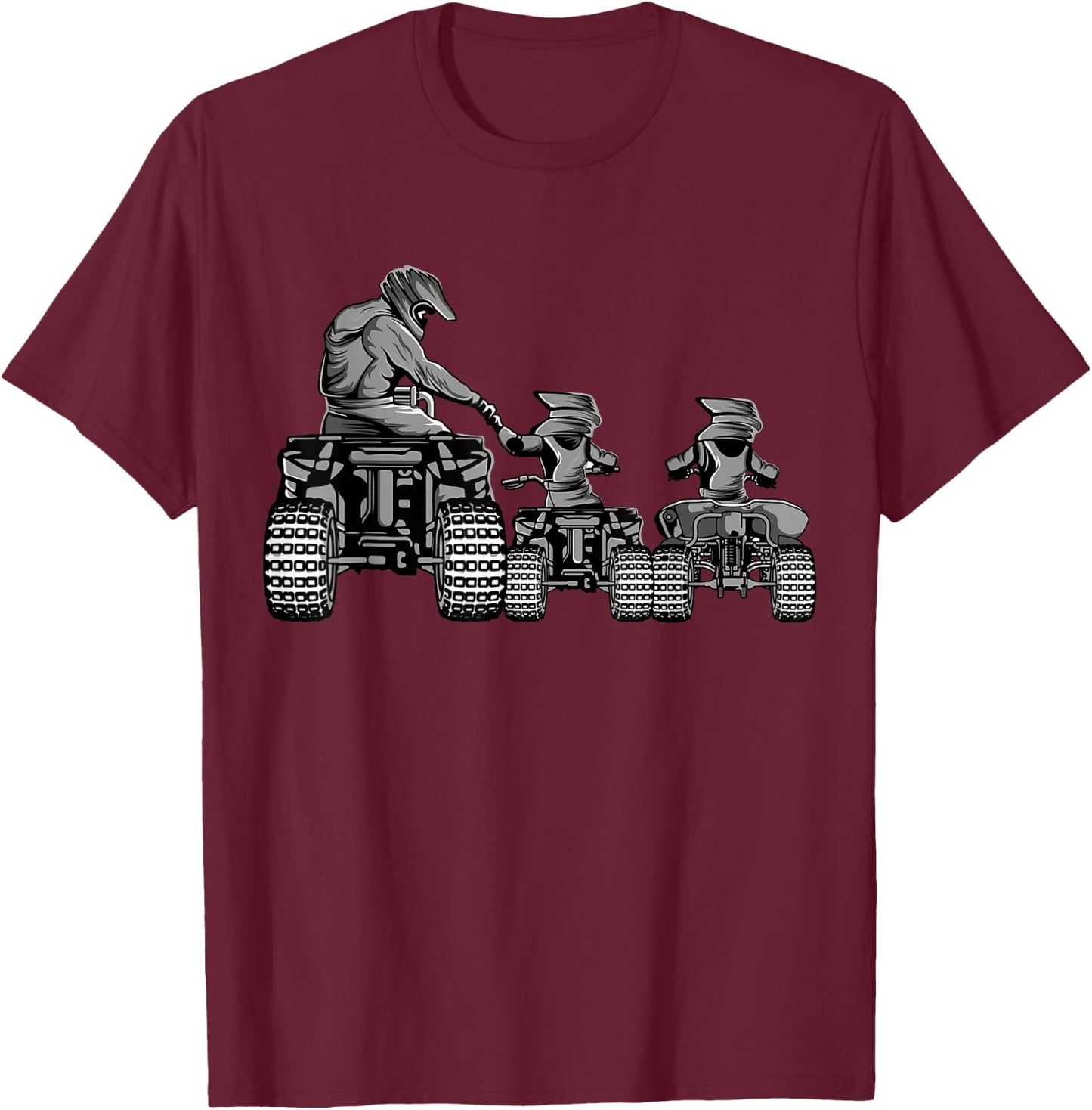 Quad Bike Father and Son Four Wheeler ATV Gift T-Shirt - T-Shirt | Maroon