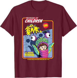 Disney and Pixar’s Monsters, Inc. CDA Beware of Children T-Shirt - T-Shirt | Maroon