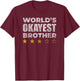 Funny Worlds Okayest Brother - Vintage Style T-Shirt - T-Shirt | Maroon