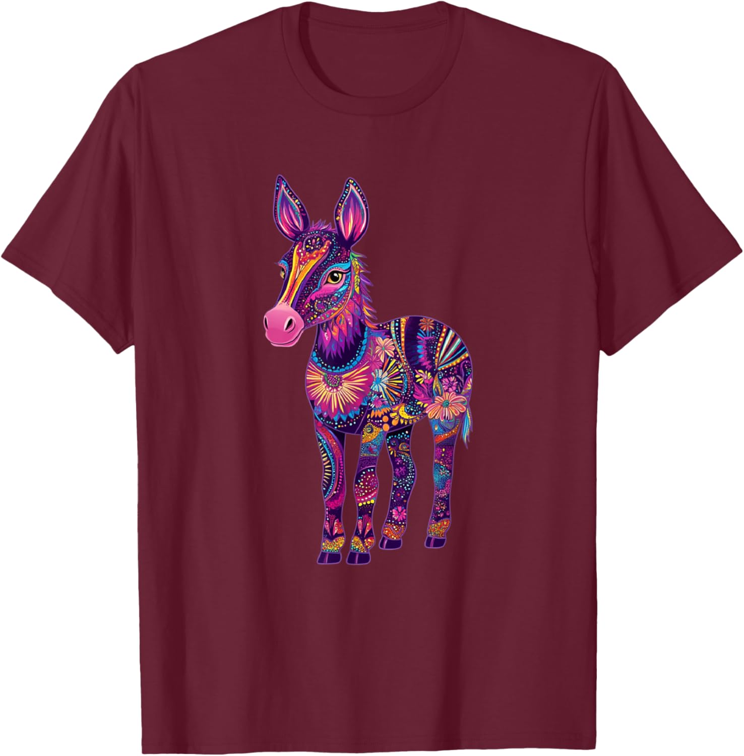 Aesthetic Mule Graphic Cute Mule Women Girls T-Shirt - T-Shirt | Maroon
