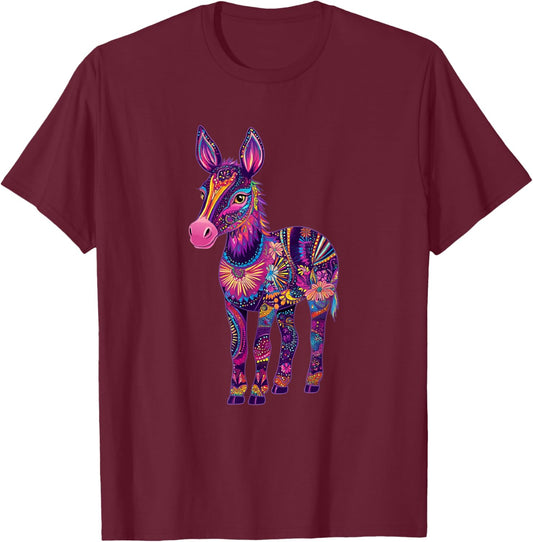 Aesthetic Mule Graphic Cute Mule Women Girls T-Shirt - T-Shirt | Maroon