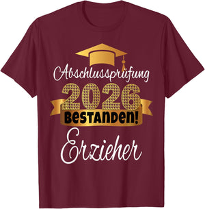 Erzieher I Duale Ausbildung Im Sozialen Bereich Bestanden T-Shirt - T-Shirt | Maroon
