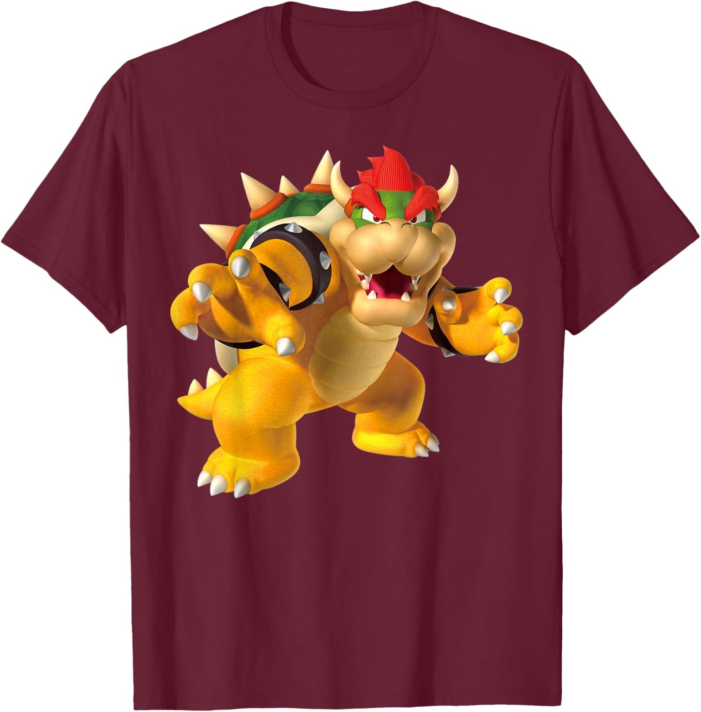 Super Mario Bowser 3D Poster T-Shirt - T-Shirt | Maroon