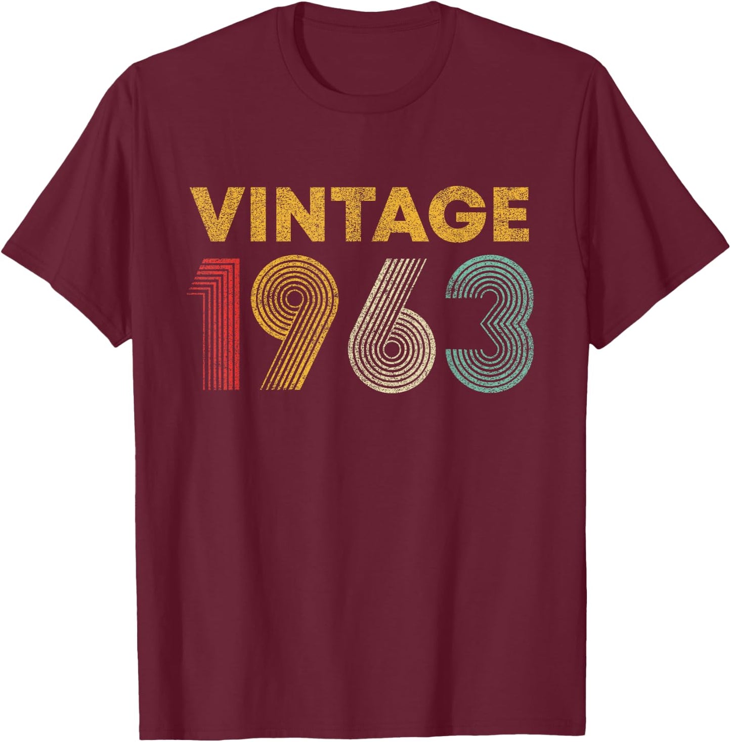 Vintage 1963 62nd Birthday Gift Men Women 62 Years Old T-Shirt - T-Shirt | Maroon